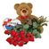 red roses with teddy and chocolates. USA
